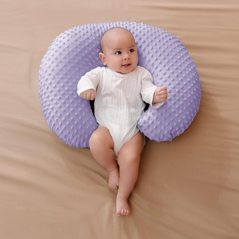 Aullar Pillowcase for Nursing Pillow and Positioner for Breastfeeding and Bottle Feeding, Propping Baby, Tummy Time, Baby Sitting Support, Awake-Time Support, Pillow Cover Only (Orchid) - Image 3